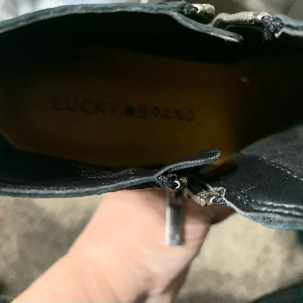Lucky Brand LK-Basal black leather ankle Booties. Size 7.5M‎